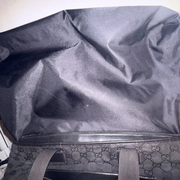 GUCCI Vintage Signature GG Canvas/Leather Tote Bag (REHAB- NEEDS SOME LOVE) - Picture 12 of 16